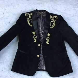 River Island Black Suede Blazer  Large (Orig.$185)